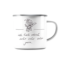 ICH HAB DICH SEHR SEHR SEHR GERN - Emaille Tasse (Silber)
