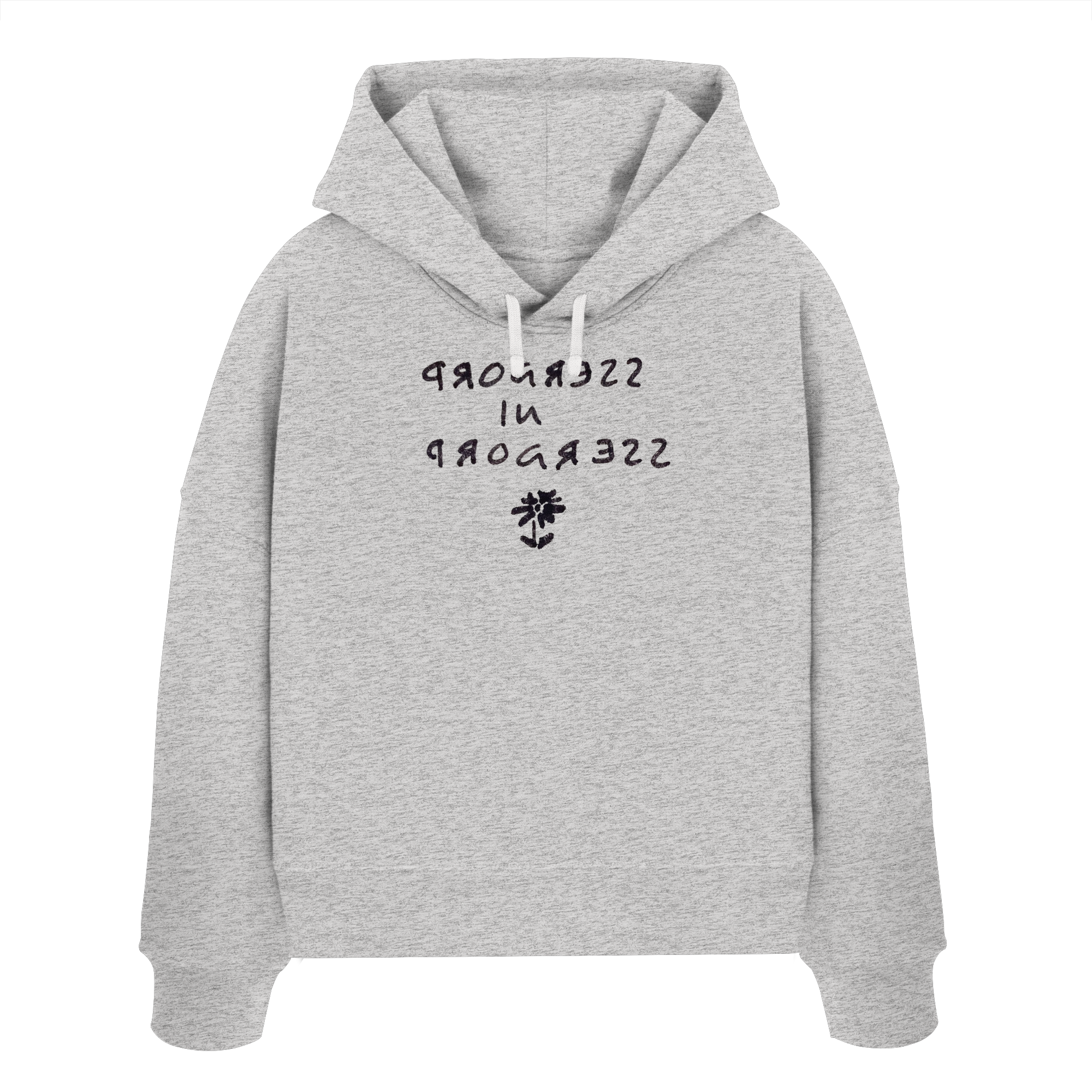progress in progress - Womens Organic Boxcut Hoodie